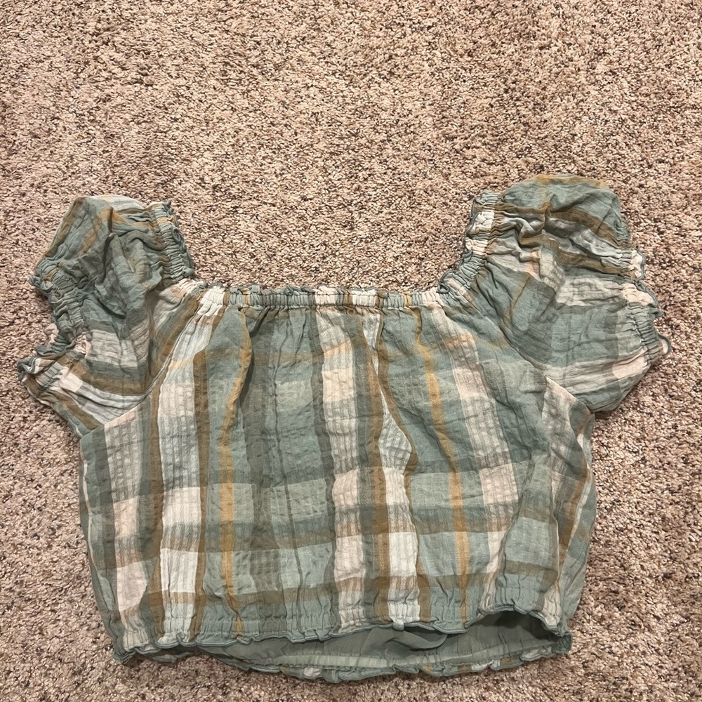 American Eagle Outfitters Multi-Color Off-Shoulder Top - Picture 3 of 4